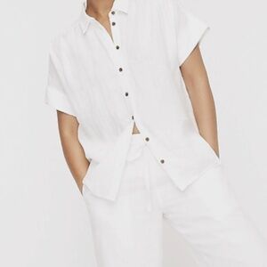 J. Crew Baird McNutt Irish White Linen Button Down (XL)